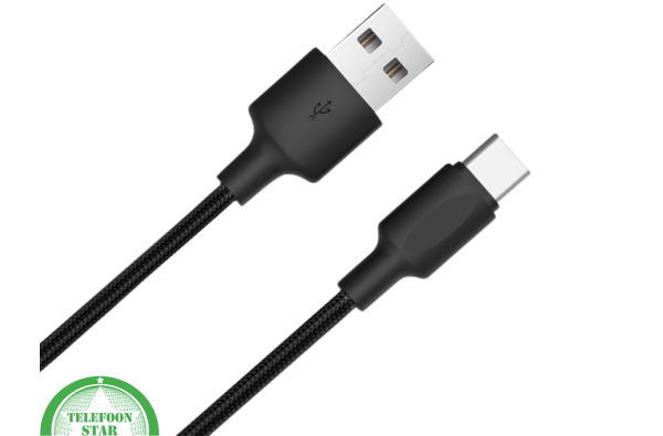 USB-A naar USB-C Snellaadkabel 0.5 Meter – Korte & Sterke Oplaadkabel