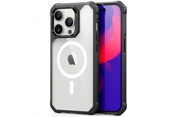 iPhone 14 Pro Max Armor HaloLock hoesje zwart doorzichtig