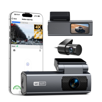 4K WiFi Dashcam Voor Auto Met Achtercamera &ndash; Ultra HD Dashboard Camera Met App Bediening
