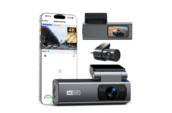 4K WiFi Dashcam Voor Auto Met Achtercamera &ndash; Ultra HD Dashboard Camera Met App Bediening