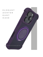 iPhone 16 Pro Donkerpaars Hoesje met Ringhouder &ndash; Stevige Bescherming Rugcover