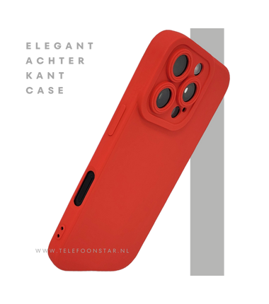 iPhone 16 Pro Rood Hoesje – Mat Design met Verhoogde Camerabescherming