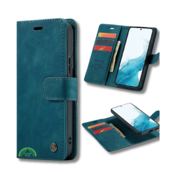 Hoesje voor Oppo Reno 11F Blauwgroen Bookcase Premium kunstleer volledig