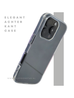 iPhone 16 Pro Max Transparant Hoesje &ndash; Glanzende Grijze Achterkant met Stevige Bescherming