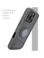 iPhone 16 Pro Grijs Hoesje Met Ringhouder Stevige Rugcover Voor Extra Grip
