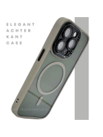 MagSafe iPhone 15 Pro Hoesje Transparant Olijfgroen &ndash; Slank & Sterk | Telefoonstar.nl