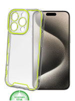 Transparant Hoesje met Neonrand voor iPhone 16 Pro &ndash; Slank, Sterk & Stijlvol