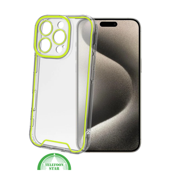 Transparant Hoesje met Neonrand voor iPhone 16 Pro – Slank, Sterk & Stijlvol