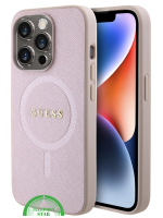 Hoesje voor iPhone 15 Pro &ndash; Lichtroze Design met Gouden Detail