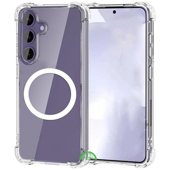 Hoesje voor Samsung S24 transparant TPU, Slank, Sterk & MagSafe-Compatibel