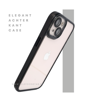 Protectcase iPhone 13 / 14 Transparant Hoesje met Zwarte Rand – Slanke Bescherming