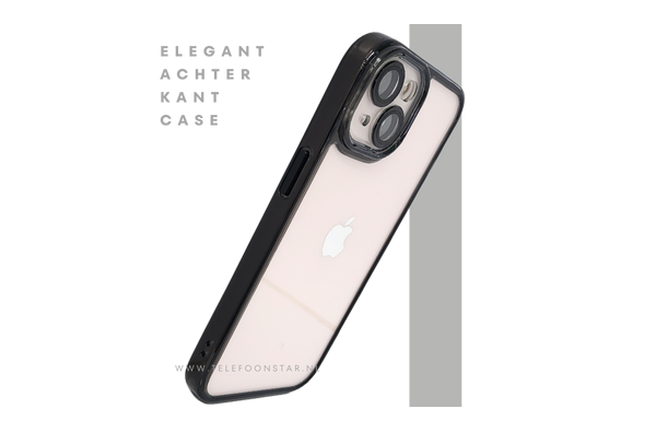 Protectcase iPhone 13 / 14 Transparant Hoesje met Zwarte Rand – Slanke Bescherming