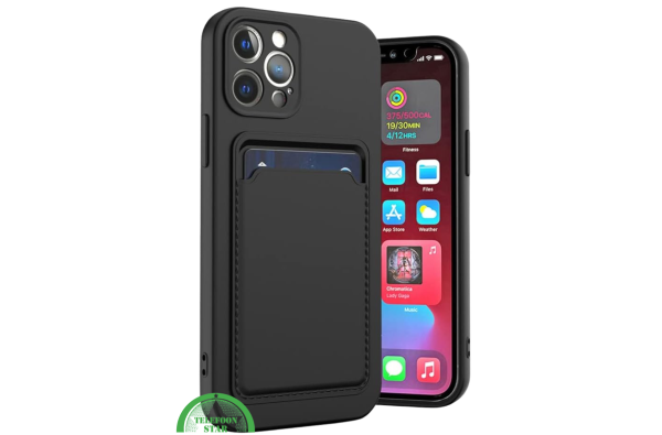 Zwart Hoesje voor iPhone 12 Pro met Kaartvak, Praktisch, Slank & Veilig