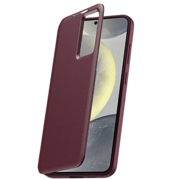 Samsung Galaxy S26 Ultra Hoesje Rood Smart View Bookcase met Pasjeshouder