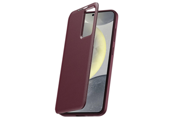Samsung Galaxy S26 Ultra Hoesje Rood Smart View Bookcase met Pasjeshouder