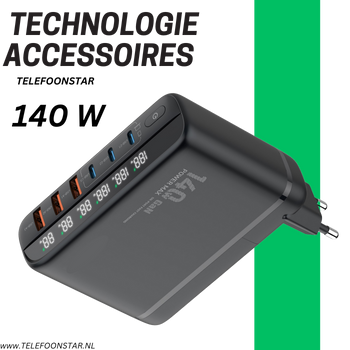 140W GaN Super Fast Charger – Oplader met Turbo Power Engine & Vervangbare Stekker