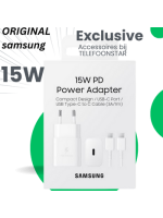 Samsung Adapter (15W PD) met kabel USB-C to USB-C Wit