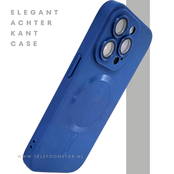 Blauw iPhone 15 Pro Hoesje met MagSafe – Slank & Mat Design | Telefoonstar.nl