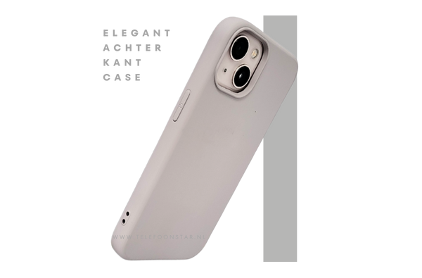 Siliconen Cover iPhone 13 / 14 – Mat Lichtgrijs | Minimalistische Bescherming
