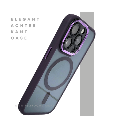 Transparant Paars iPhone 15 Pro Max Hoesje met MagSafe – Modern & Magnetisch | Telefoonstar.nl