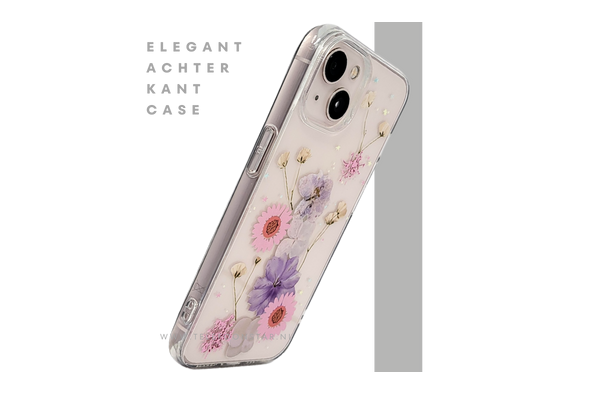 Bloemen Hoesje iPhone 13 / 14 – Transparant Met Echte Bloemenlook