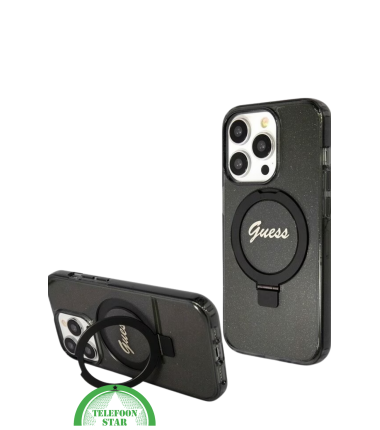 Hoesje met Ringhouder voor iPhone 15 Pro &ndash; Zwarte Luxe Bescherming