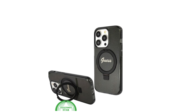 Hoesje met Ringhouder voor iPhone 15 Pro – Zwarte Luxe Bescherming