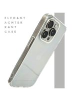 Transparant iPhone 15 Pro Max Hoesje met Zilveren Randen &ndash; Elegant & Slank | Telefoonstar.nl