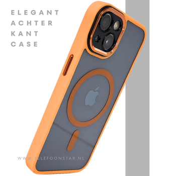 ProtectCase iPhone 13 Pro / 14 Pro Oranje – MagSafe Hoesje met Stijlvolle Rand
