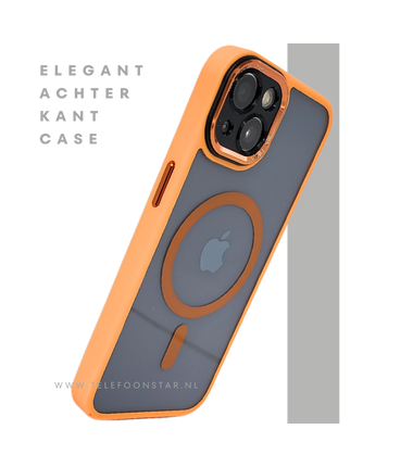 ProtectCase iPhone 13 Pro / 14 Pro Oranje – MagSafe Hoesje met Stijlvolle Rand