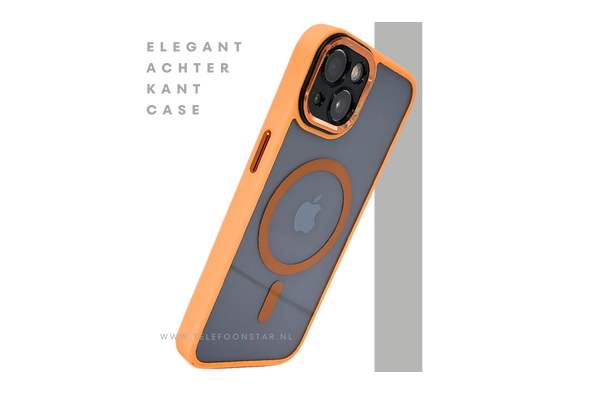 ProtectCase iPhone 13 Pro / 14 Pro Oranje – MagSafe Hoesje met Stijlvolle Rand