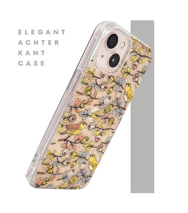 Beschermhoesje iPhone 13/14 Transparant – Bloemen & Vogeltjes | Telefoonstar