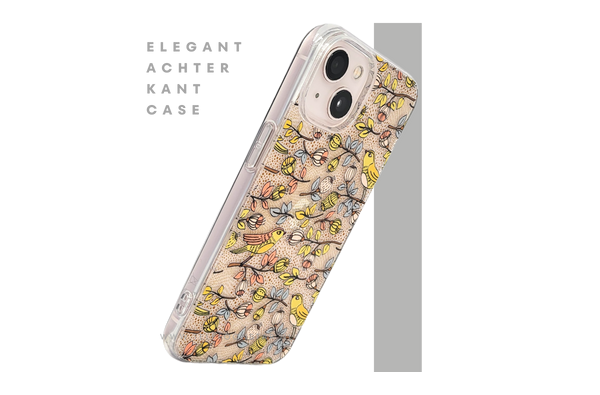 Beschermhoesje iPhone 13/14 Transparant – Bloemen & Vogeltjes | Telefoonstar