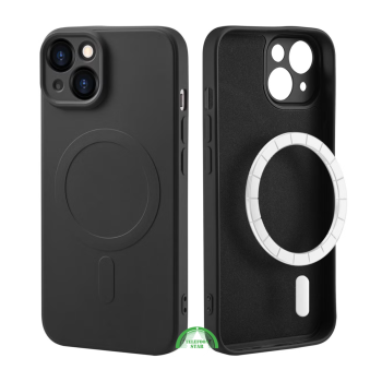 Hoesje voor iPhone 12 Zwart MagSafe, Silicone, Slank, Beschermend