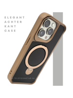 iPhone 15 Pro Max Hoesje met Ringhouder &ndash; Luxe Bescherming in Bruin-Zwart Design