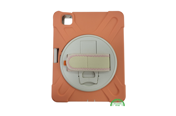 Shockproof Kinder Hoes iPad Air 4 10.9 (2020) – 360° Draaibare Standaard & Handstrap – Oranje