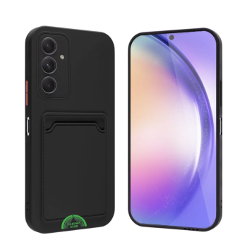 Zwart Hoesje voor Samsung S25 Plus Transparant met Kaarthouder, Praktisch, Slank & Schokbestendig