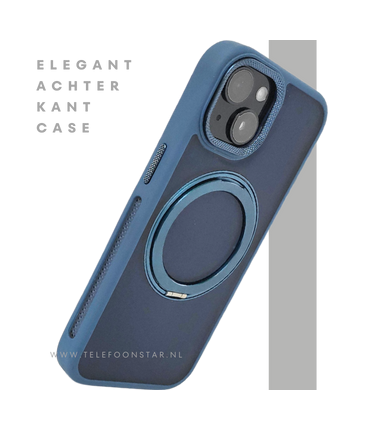 iPhone 15 Hoesje – Donkerblauw Met Ringhouder & MagSafe | Stevig, Stijlvol & Slim