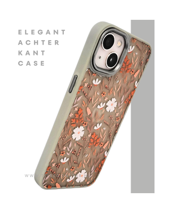 Floral Softcase iPhone 13 / 14 – Bloemen Hoesje met Groene Rand | Telefoonstar