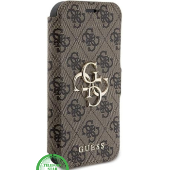 Hoesje voor iPhone 15 Bookcase – LuxeBruin Lederen Look met Goudkleurig Logo Geef je iPhone 15 een stijlvolle en elegante uitstraling met ditBruin bookcase hoesje.