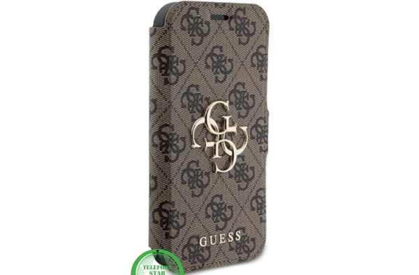 Hoesje voor iPhone 15 Bookcase – LuxeBruin Lederen Look met Goudkleurig Logo Geef je iPhone 15 een stijlvolle en elegante uitstraling met ditBruin bookcase hoesje.