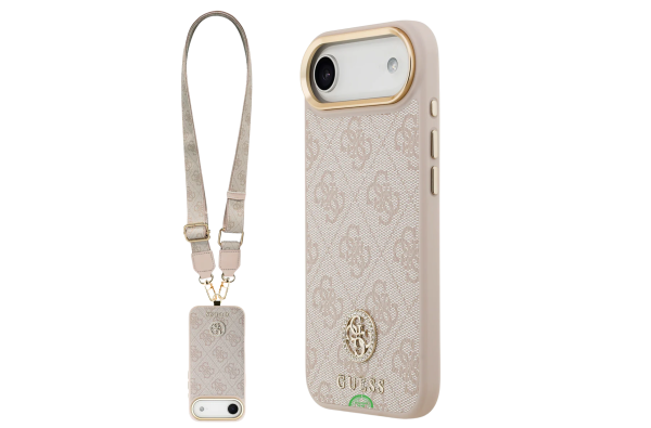 Hoesje voor iPhone 17 Air Beige met Koord en Camera Bescherming