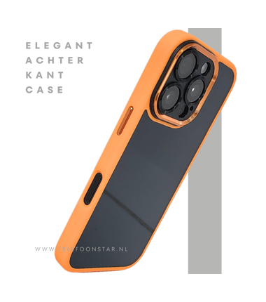 iPhone 16 Pro Oranje Hoesje Met Transparante Achterkant Stevige Bescherming