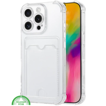 Hoesje voor iPhone 13 Pro Max Transparant met Kaartvak, Shockproof, Sterk & Silicone