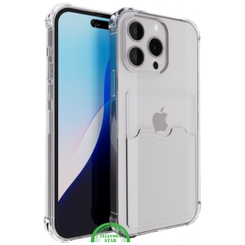 Transparant Hoesje voor iPhone 16 Pro Max met Kaartvak – Praktisch & Beschermend, Slank & Handig | Telefoonstar