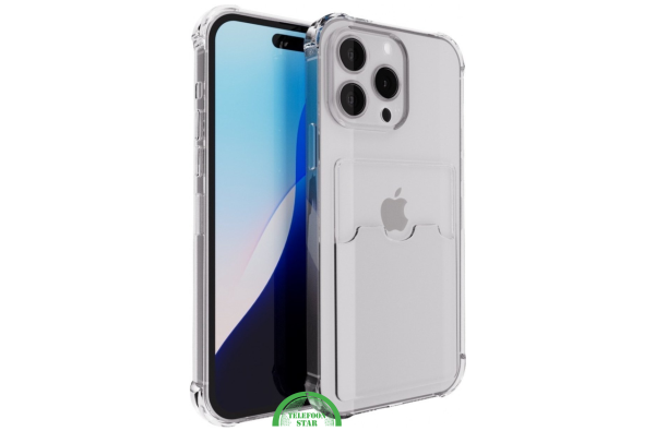 Transparant Hoesje voor iPhone 16 Pro met Kaartvak – Praktisch & Beschermend, Slank & Handig | Telefoonstar