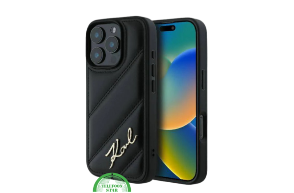 iPhone 16 Pro Luxe Leren Hoesje – Zwart | Elegant, Stevig en Stijlvol Design