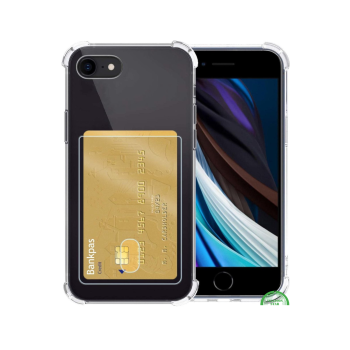 Bumper Hoesje iPhone SE 2022 met Kaartvak – Helder, Sterk & Functioneel