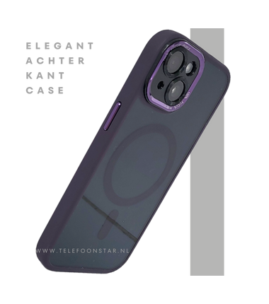 iPhone 15 Hoesje – Paars met Transparante Back & MagSafe | Elegant & Efficiënt