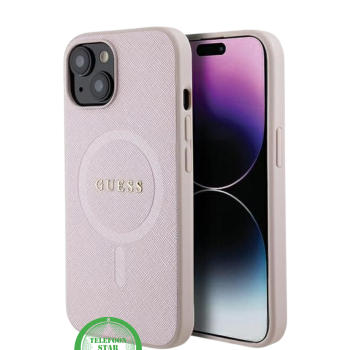 Hoesje voor iPhone 15 – RozeLuxe Design met Goudkleurig Logo